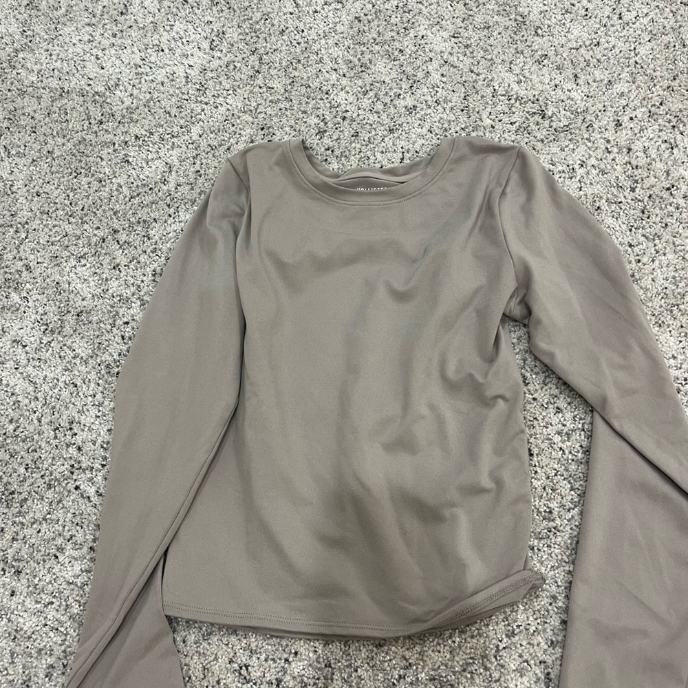 Hollister Long Sleeve Taupe Top